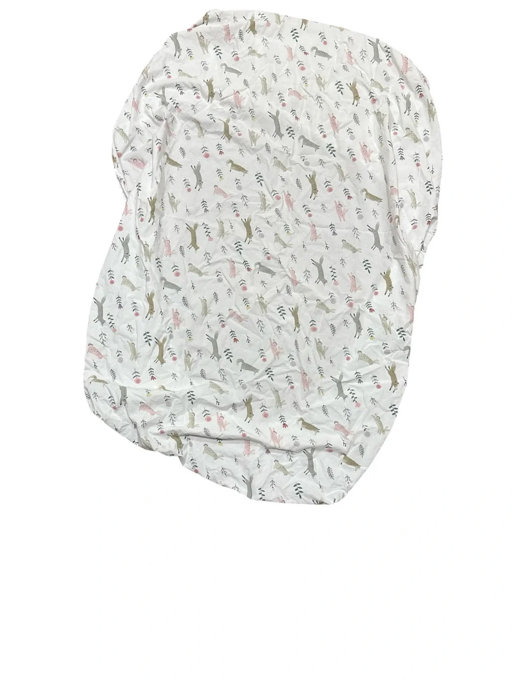 Pottery Barn Kids Ramona Fitted Crib Sheet Woodland Print Organic Cotton